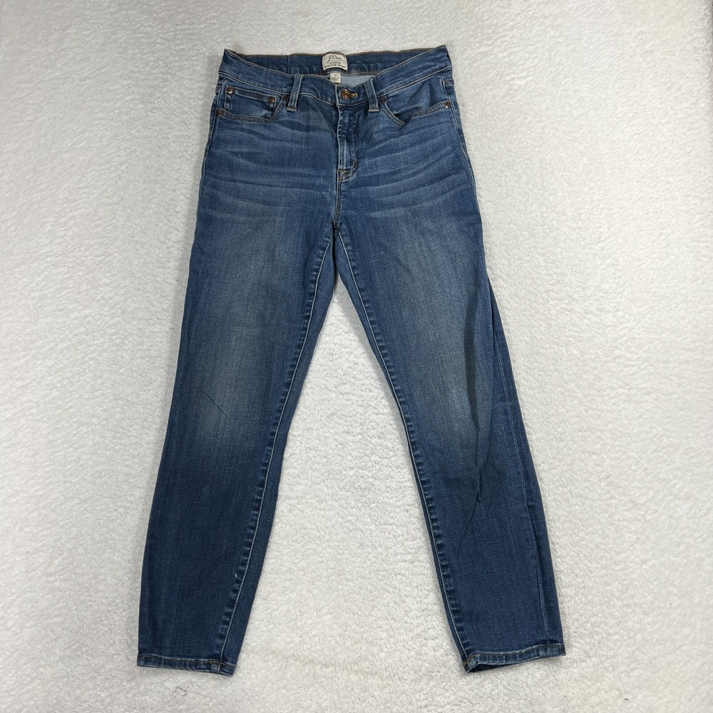 J Crew Lookout Jeans Woman 27 (27x25) High Rise Skinny Stretch Denim Medium Wash